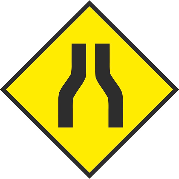 Road Narrows on Both Sides - W071 - 24771