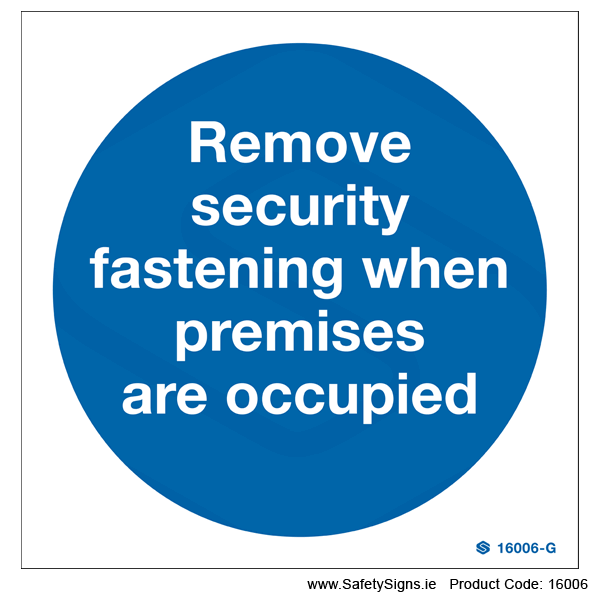 Remove Security Fastening - 16006