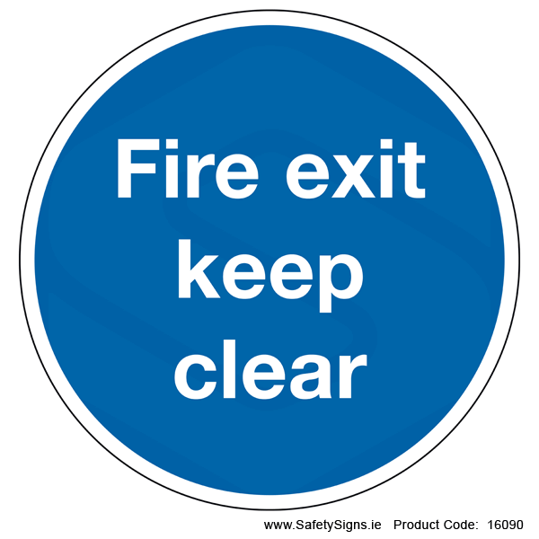 Fire Exit Keep Clear (Circular) - 16090