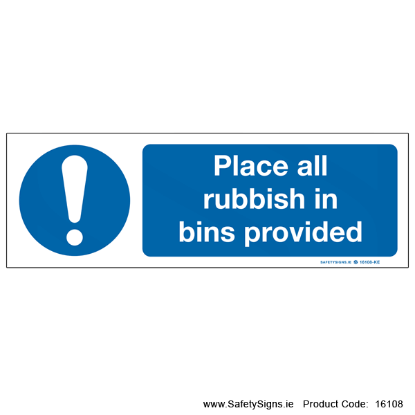 Place Rubbish in Bins - 16108
