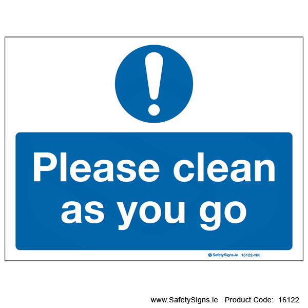 Clean as you Go - 16122