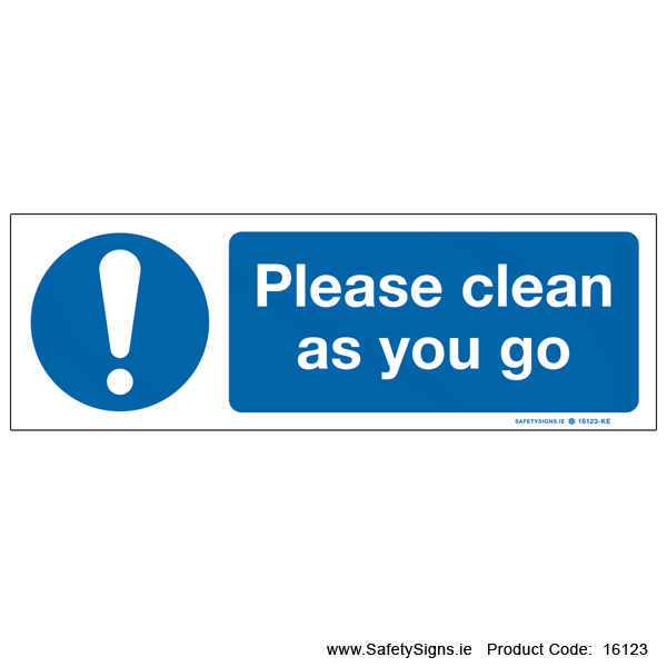 Clean as you Go - 16123