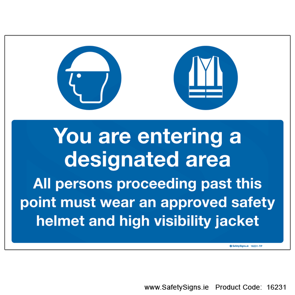 Wear Safety Helmets and High Visibility Jacket - 16231