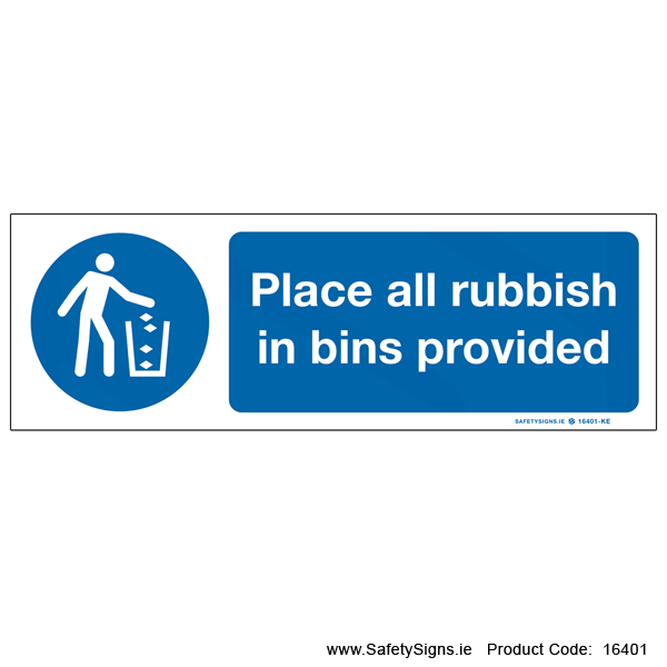 Place Rubbish in Bins - 16401