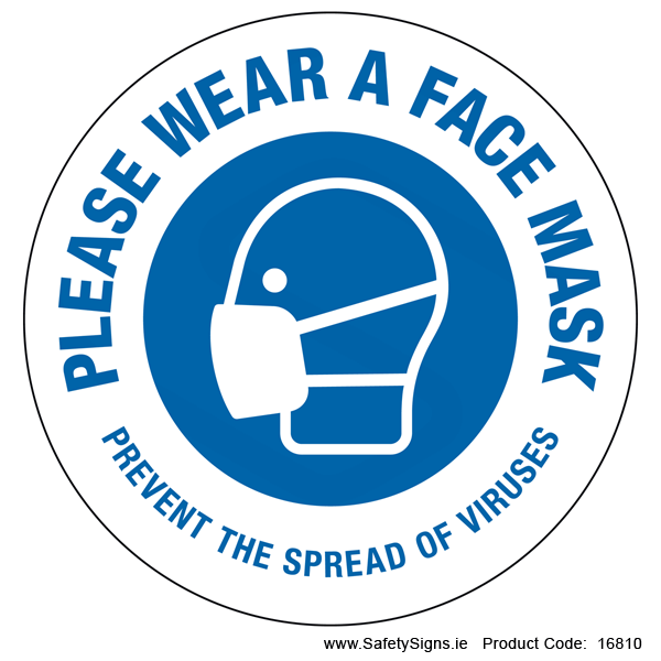 Please Wear a Face Mask (Circular) - 16810