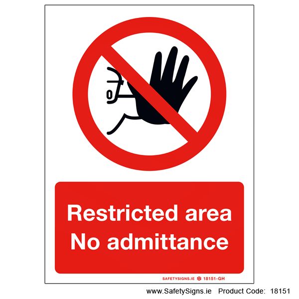 Restricted Area No Admittance - 18151