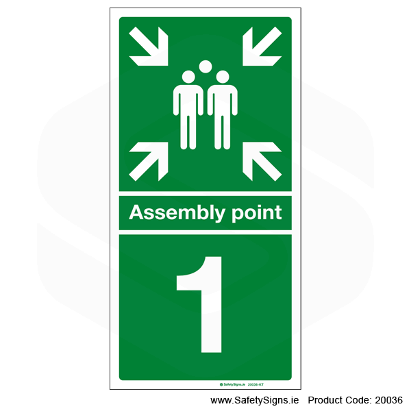 Fire Assembly Point SG303 - Numbers 1 to 5