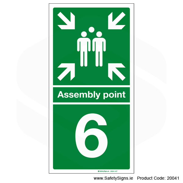 Fire Assembly Point SG303 - Numbers 6 to 9