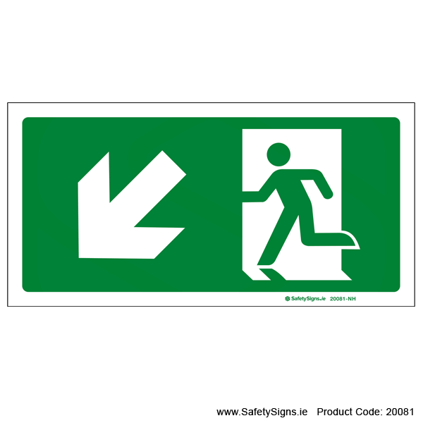 Emergency Exit SG106 Arrow Down Left - 20081