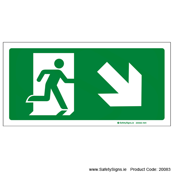 Emergency Exit SG106 Arrow Down Right - 20083