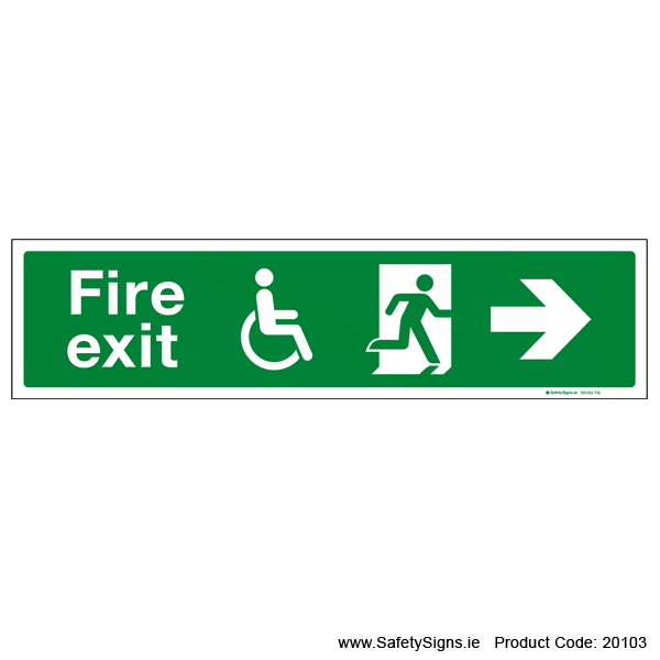 Fire Exit SG109 Arrow Right - 20103