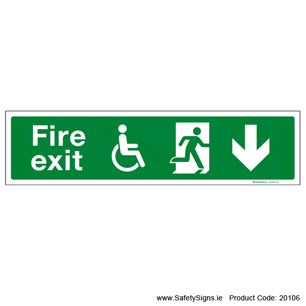 Fire Exit SG109 Arrow Down - 20106