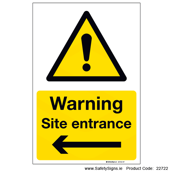 Site Entrance - Left Arrow - 22722