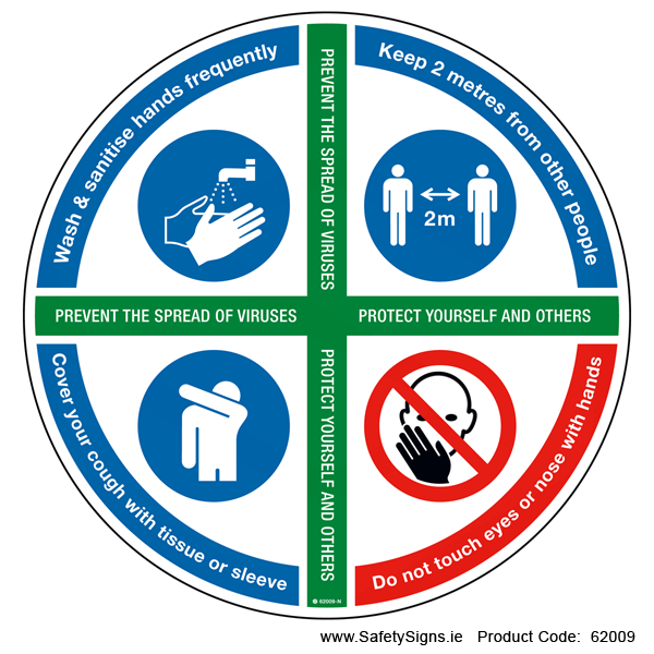 Virus Prevention - FloorSign (Circular) - 62009