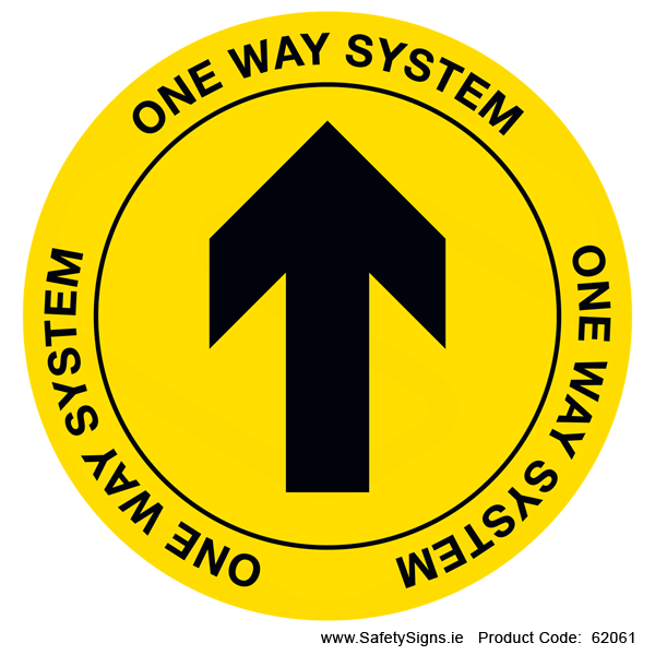 One Way System - FloorSign (Circular) - 62061