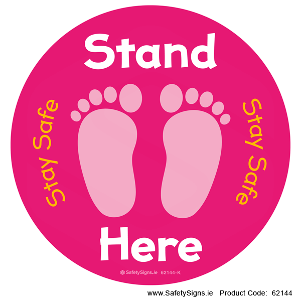 Stand Here - Stay Safe - Kids - FloorSign - 62144