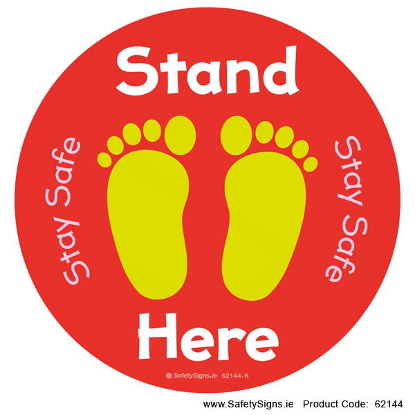 Stand Here - Stay Safe - Kids - FloorSign - 62144