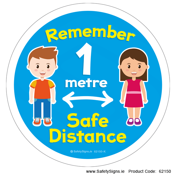1 Metre Safe Distance - Kids - (Circular) - 62150