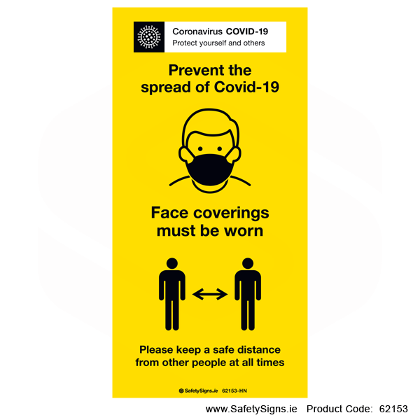 Covid-19 Face Coverings and Safe Distance - 62153