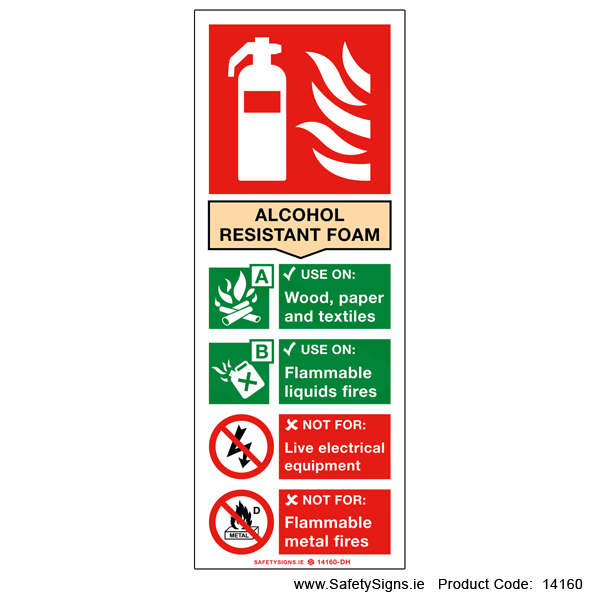 Fire Extinguisher SG14 Alcohol Resistant Foam - 14160