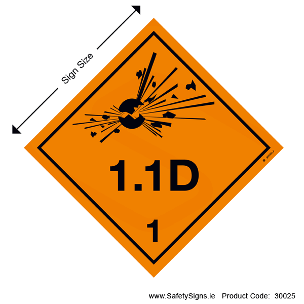 Class 1 - Explosive 1.1D - 30025