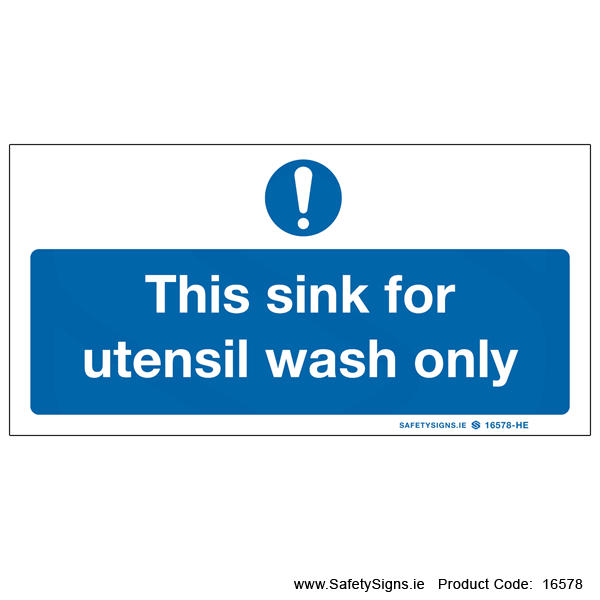 Sink for Utensil wash only - 16578