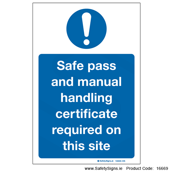 Safe Pass and Manual Handling required - 16669