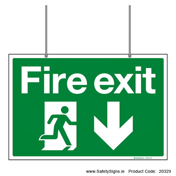 Fire Exit SG101 Arrow Down - Suspending - 20329