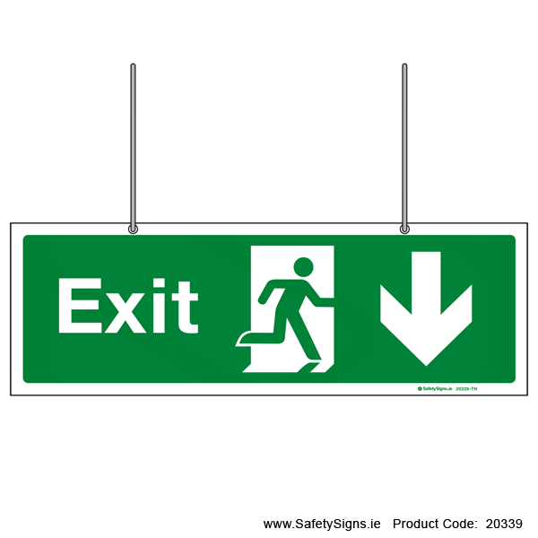 Fire Exit SG102 Arrow Down - Suspending - 20339