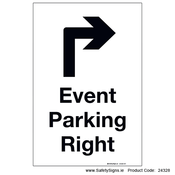 Event Parking Right - Arrow Ahead Right - 24328
