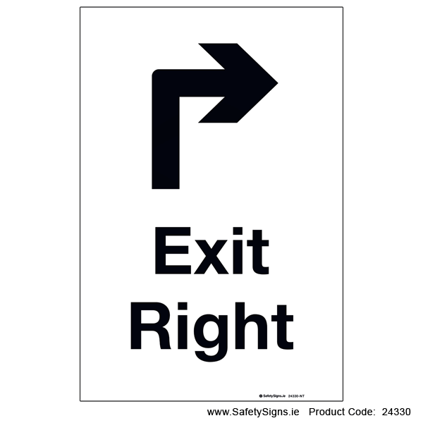 Exit Right - Arrow Ahead Right - 24330