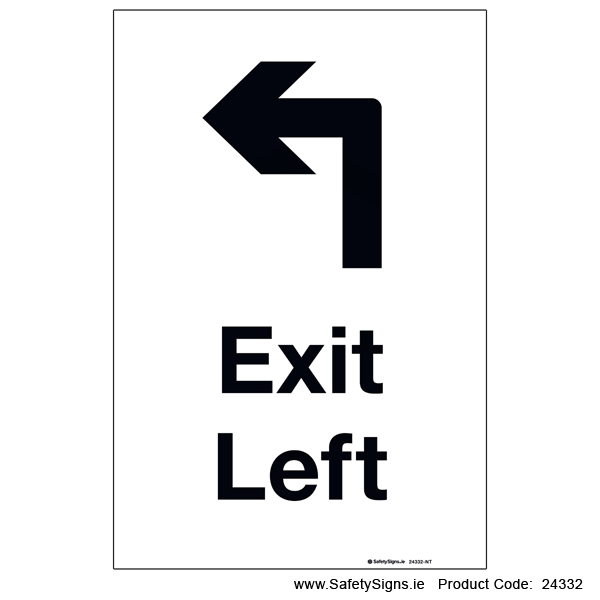 Exit Left - Arrow Ahead Left - 24332