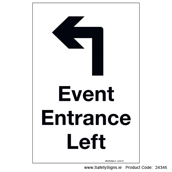 Event Entrance Left - Arrow Ahead Left - 24346