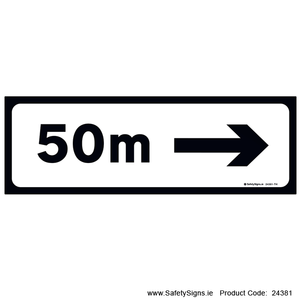 Supplementary Plate - 50m - Arrow Right - P004R - 24381