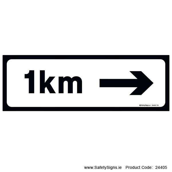 Supplementary Plate - 1km - Arrow Right - P004R - 24405