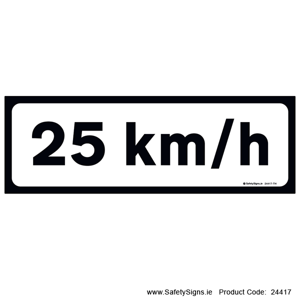 Supplementary Plate - Speed Limit - 25kmh - P011 - 24417