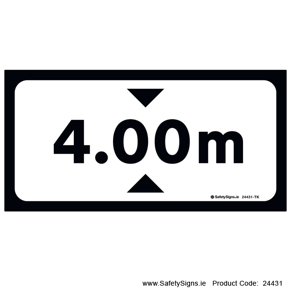 Supplementary Plate - Safe Height - 4.00m - P067 - 24431
