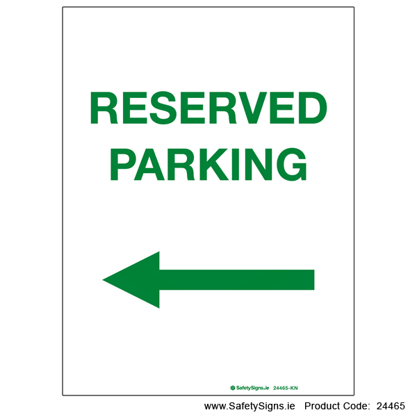 Reserved Parking - Arrow Left - 24465