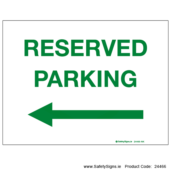Reserved Parking - Arrow Left - 24466