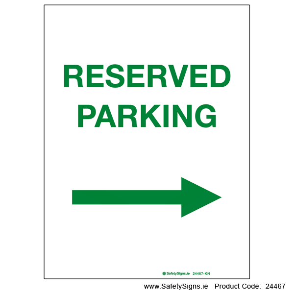 Reserved Parking - Arrow Right - 24467