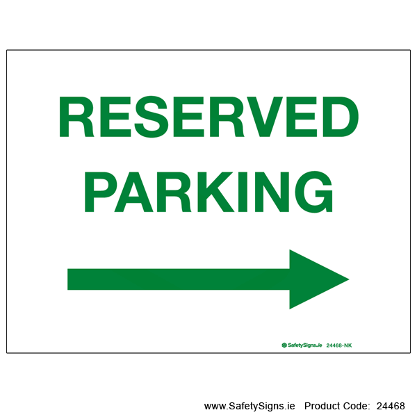 Reserved Parking - Arrow Right - 24468