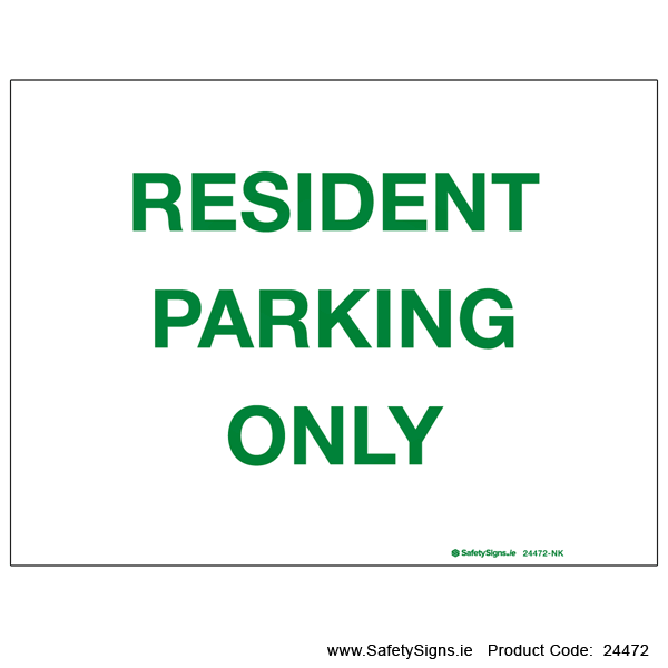 Resident Parking Only - 24472