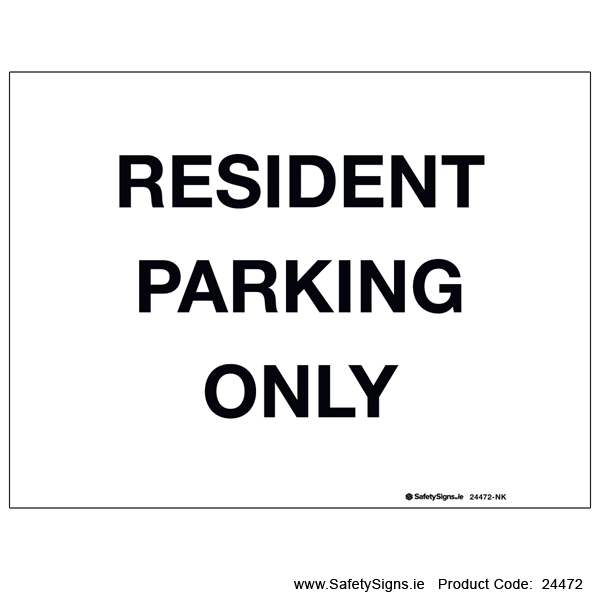 Resident Parking Only - 24472