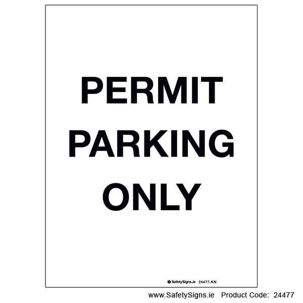 Permit Parking Only - 24477
