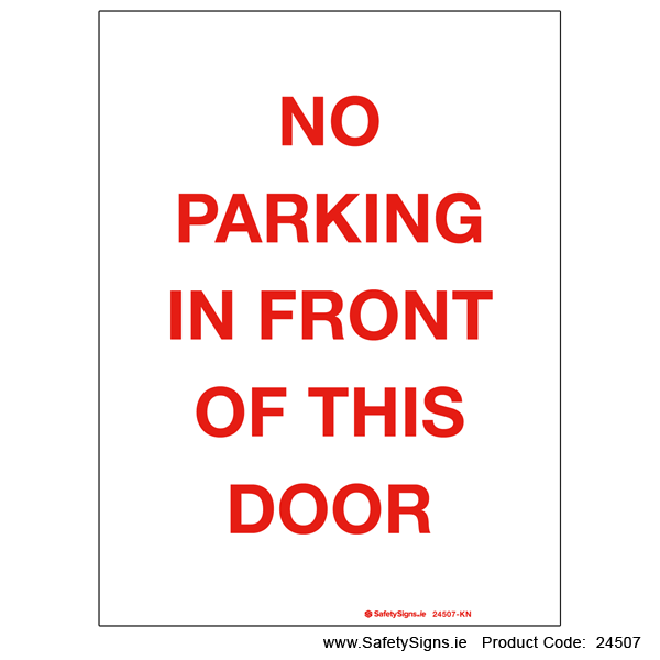 No Parking in front of Door - 24507
