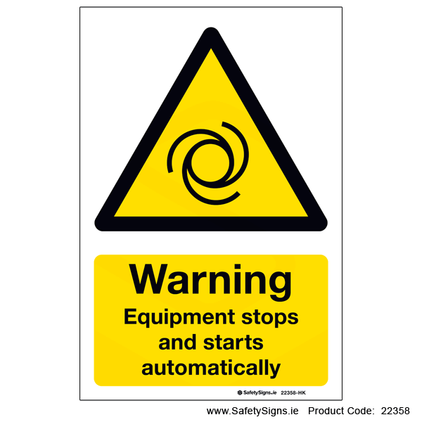 Equipment Stops Starts Automatically - 22358