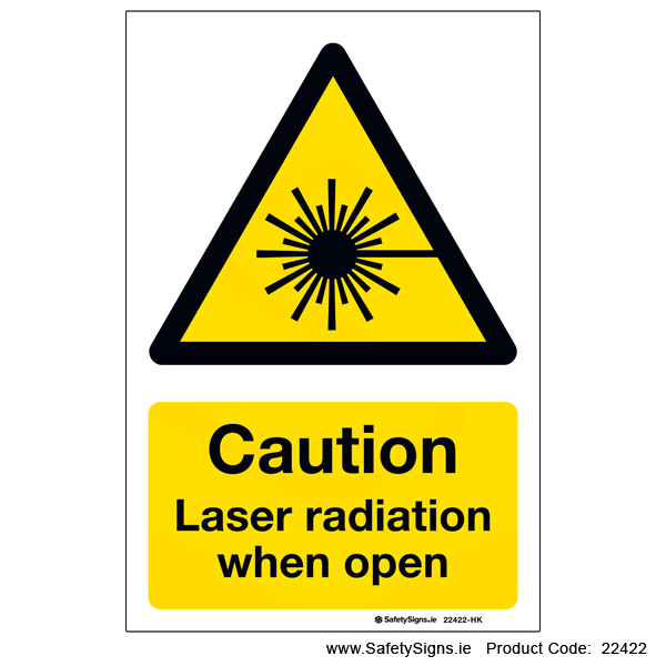 Laser Radiation when Open - 22422