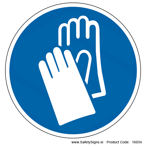 Wear Protective Gloves (Circular) - 16034 — SafetySigns.ie