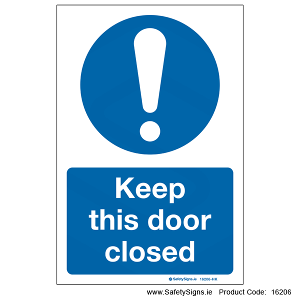 Keep this Door Closed - 16206 — SafetySigns.ie