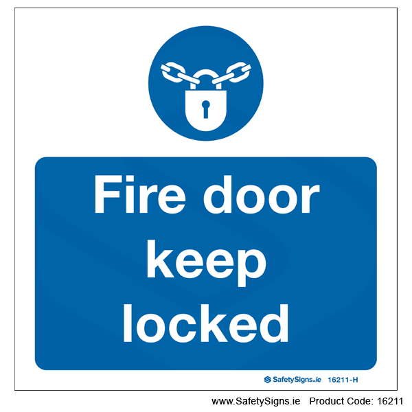 Fire Door Keep Locked - 16211 — SafetySigns.ie